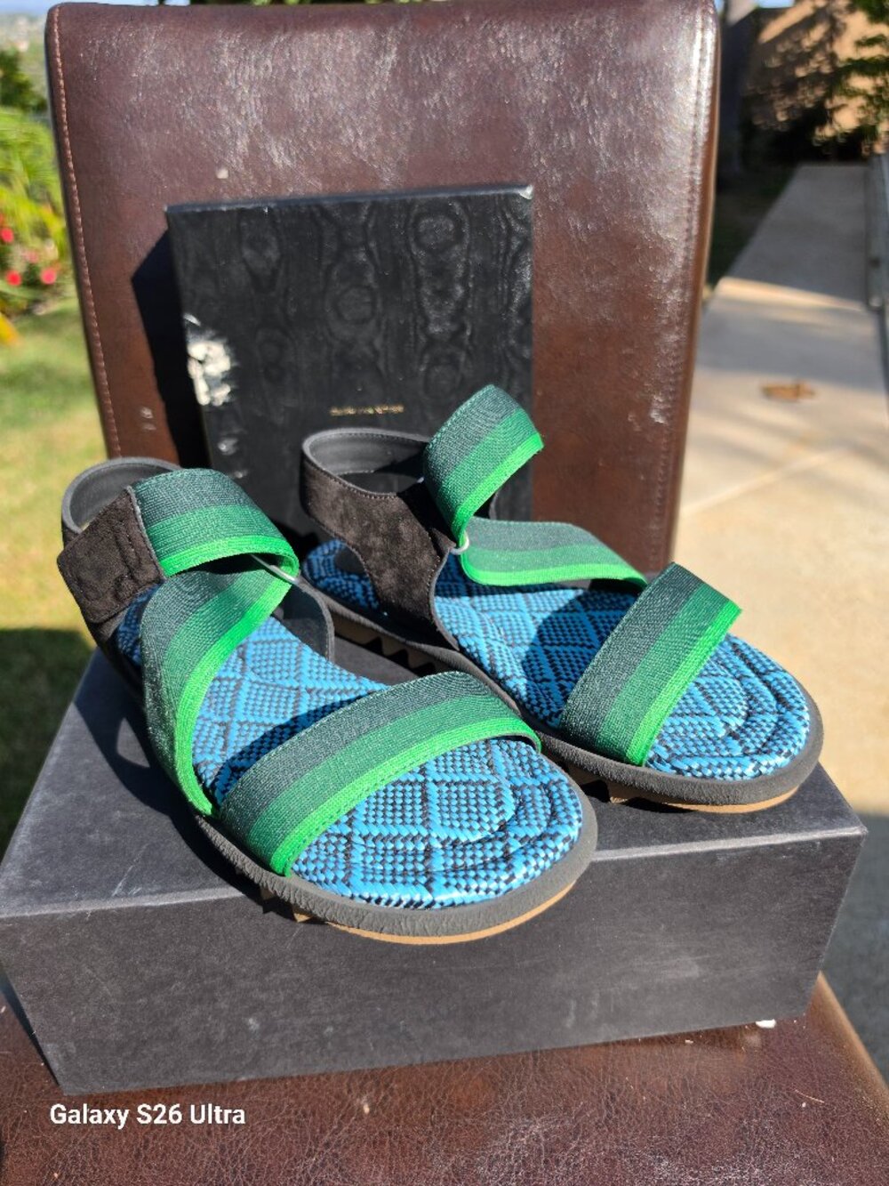 DRIES VAN NOTEN Green Strap Sandals 37.5 WS25/118 QU153 Green 604 w/ Box
